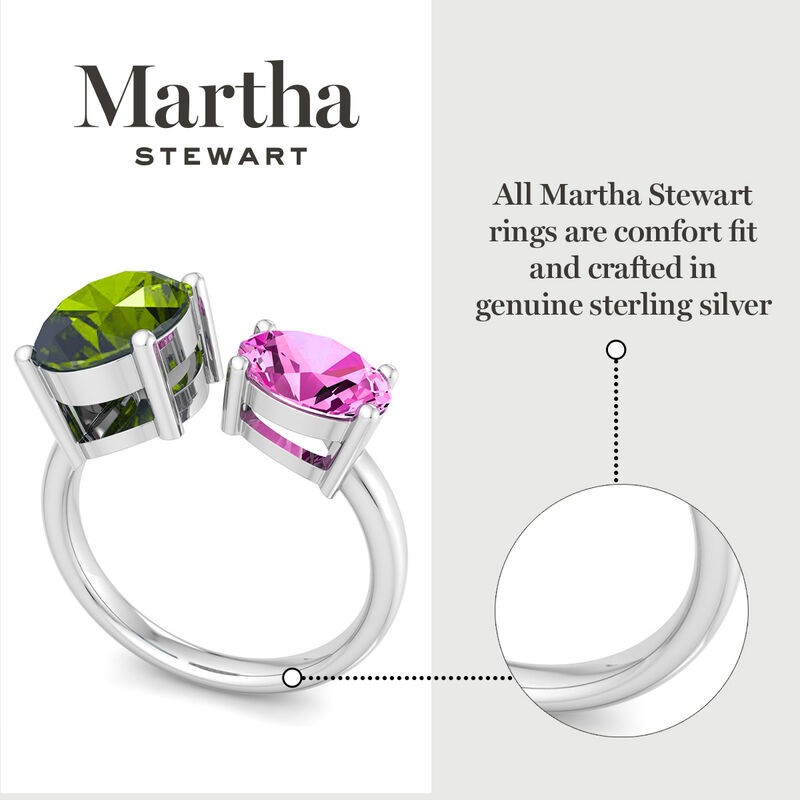 Martha Stewart 3 3/4ctw. Peridot & Pink Sapphire Two Stone Ring In Sterling Silver image number null